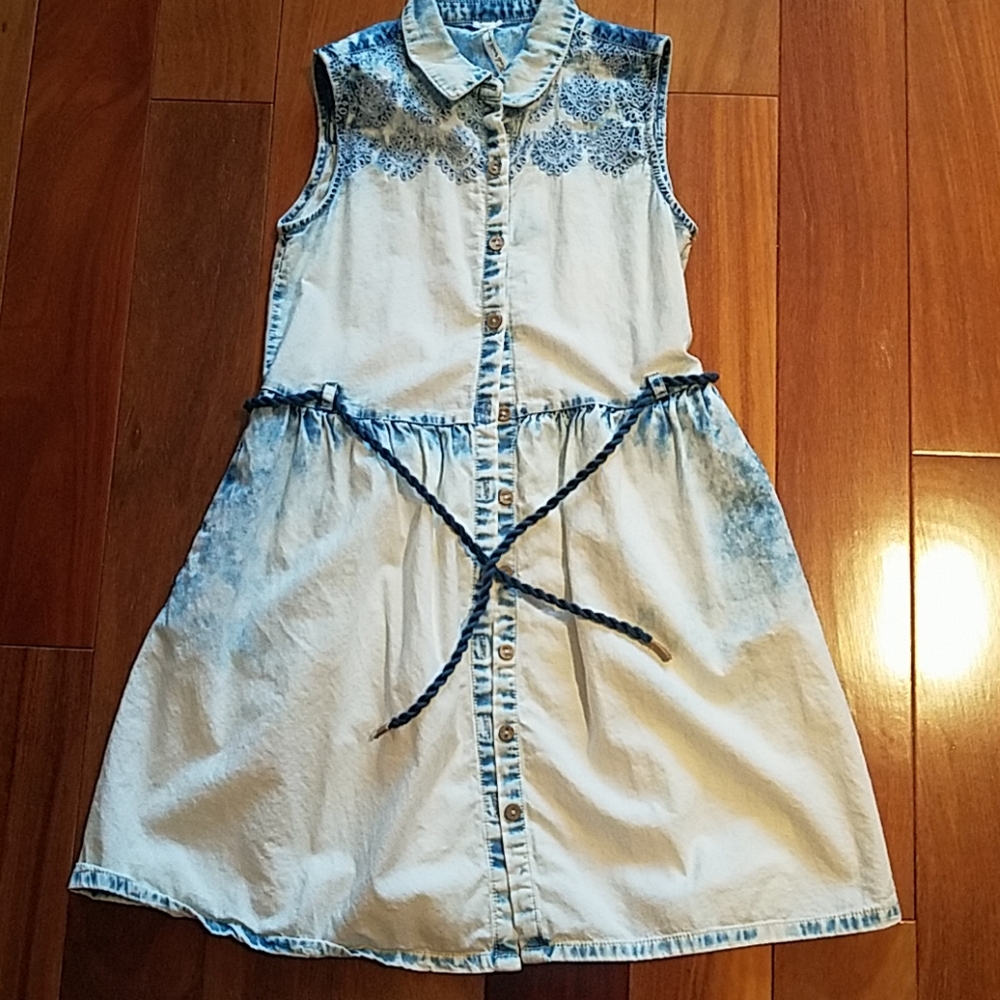 Girl denim dress.